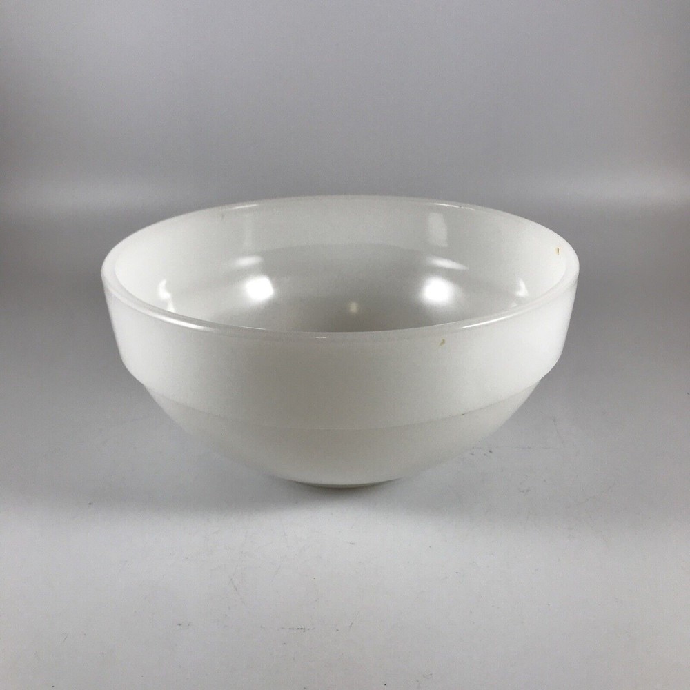 Fire King Milk Glass Oven Ware Small White Colonial Wide Band Mixing Bowl VTG